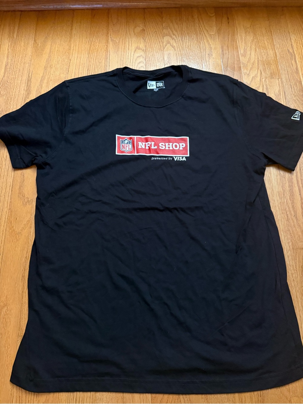 New Era Black T-Shirt with Red NFL Shop Logo